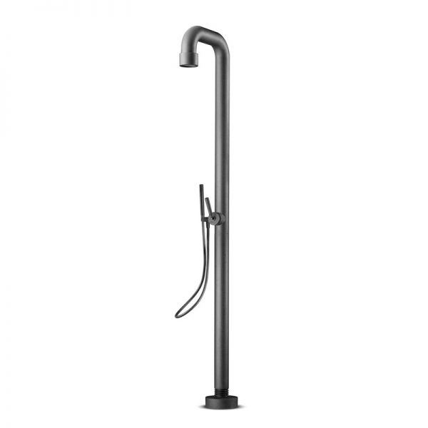 Douche RVS Jee-O Soho 02 hammercoated ø89mm, met eengreepsmengkraan en handdouche - Buiten douches