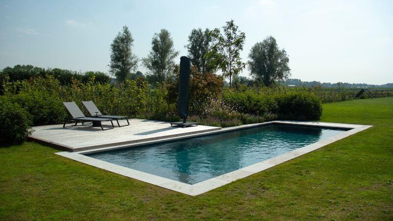Travertino Noce / Randsteen overhangend, recht
