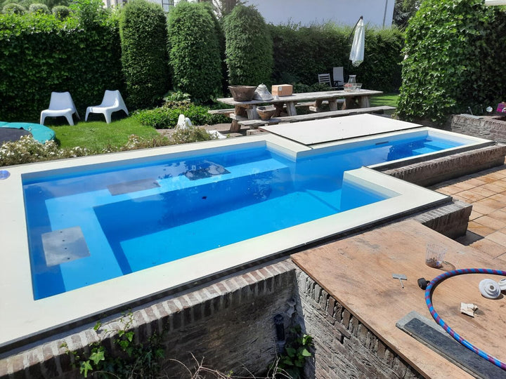 Bruisplaat RVS (merk uwe) voor betonbaden - Bruisplaat