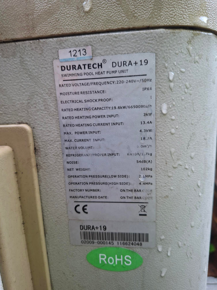 Warmtepomp Duratech+ 19 (gebruikt)