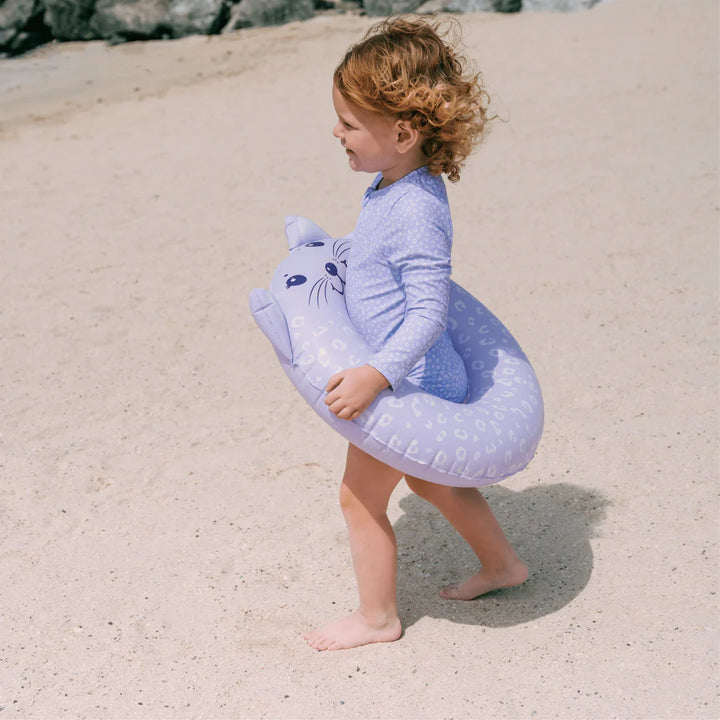 Swim Essentials Dier Zwemband Lila Panterprint Ø - Swim Essentials