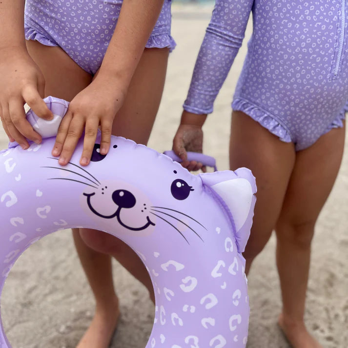 Swim Essentials Dier Zwemband Lila Panterprint Ø - Swim Essentials