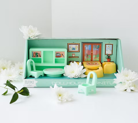 Poppenhuis Meubels (Woonkamerset) 8-delig elfiki - Poppenhuis