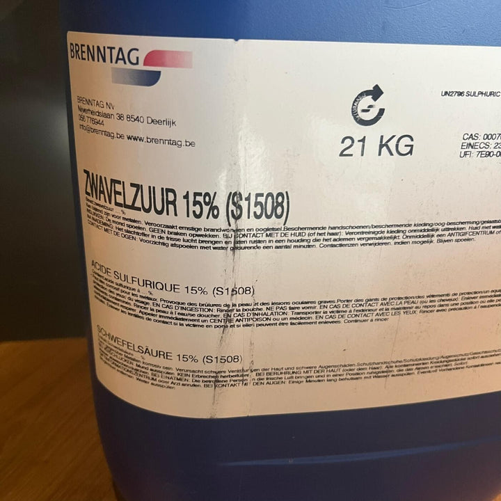 Vloeibaar zwavelzuur 15% (pH minus) can van (excl. statiegeld) Brenntach - Vloeibaar