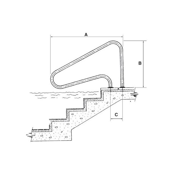 AstralPool Handgreep RVS 316 ankerbevestiging - AstralPool