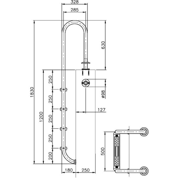 AstralPool Zwembadtrap rvs304 styropool 4-treden - AstralPool