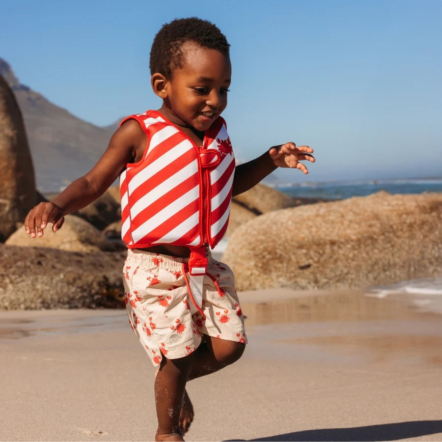 Swim Essentials Crabby | Wit gestreept Zwemvest 1-2 jaar - Swim Essentials