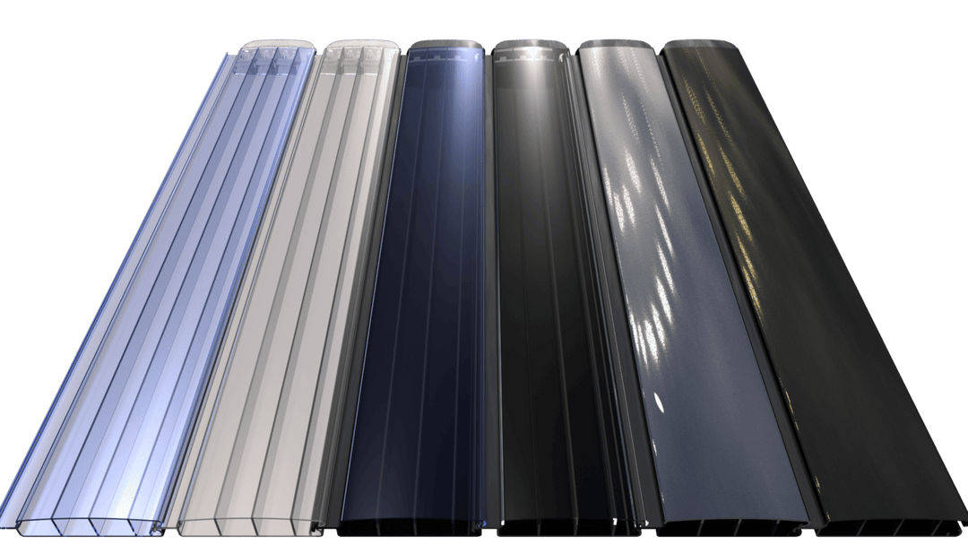 Liderpool PC lamellen solar kleur transparant-blauw-zilver-goud-graphite prijs per m2 - Liderpool