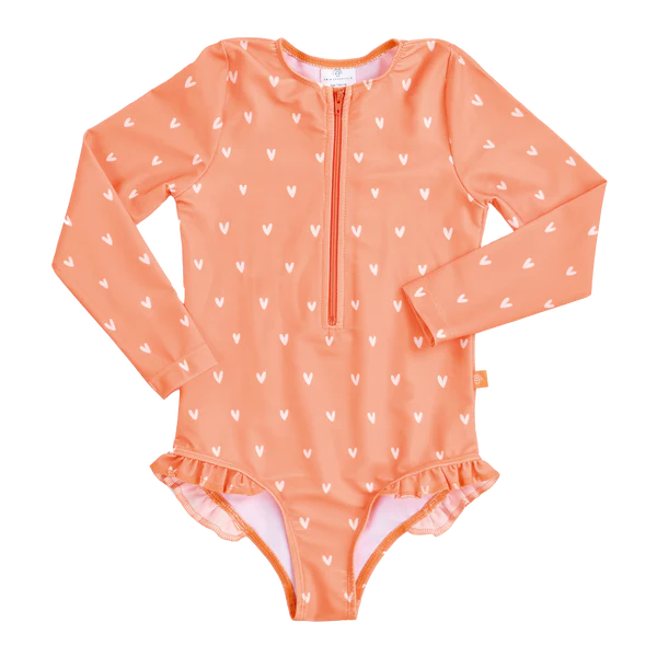 Swim Essentials UV Badpak meisjes lange mouw Hartjes - Swim Essentials