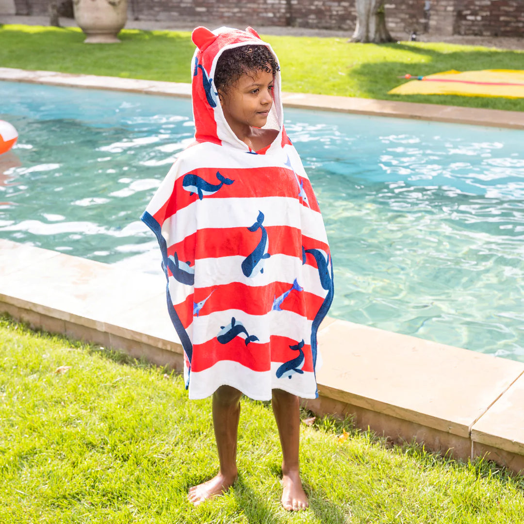 Swim Essentials Strandponcho Wit Walvis - Swim Essentials