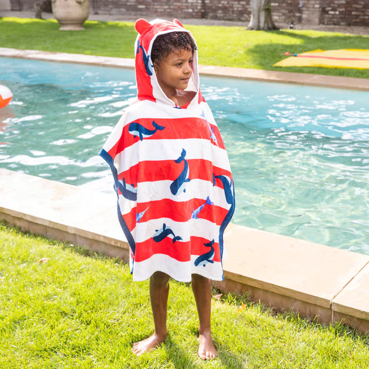 Swim Essentials Strandponcho Wit Walvis - Swim Essentials