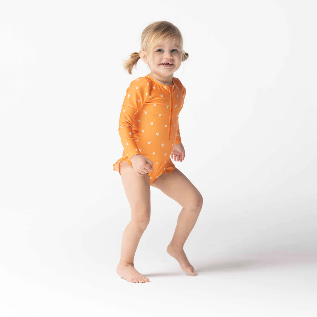 Swim Essentials UV Badpak meisjes lange mouw Hartjes 98 104 - Swim Essentials