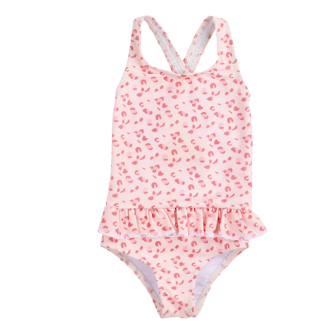 Swim Essentials UV Badpak Meisje Old Pink Panterprint 122 128 - Swim Essentials