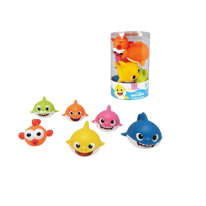 Baby shark 6 zachte PVC badeentjes - BABY