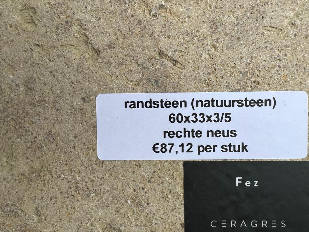 Randsteen Fez natuursteen rechte neus prijs per stuk - Randsteen