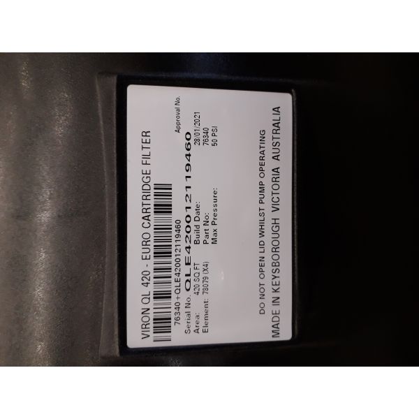 Viron ql-420 cartridge filter - Viron
