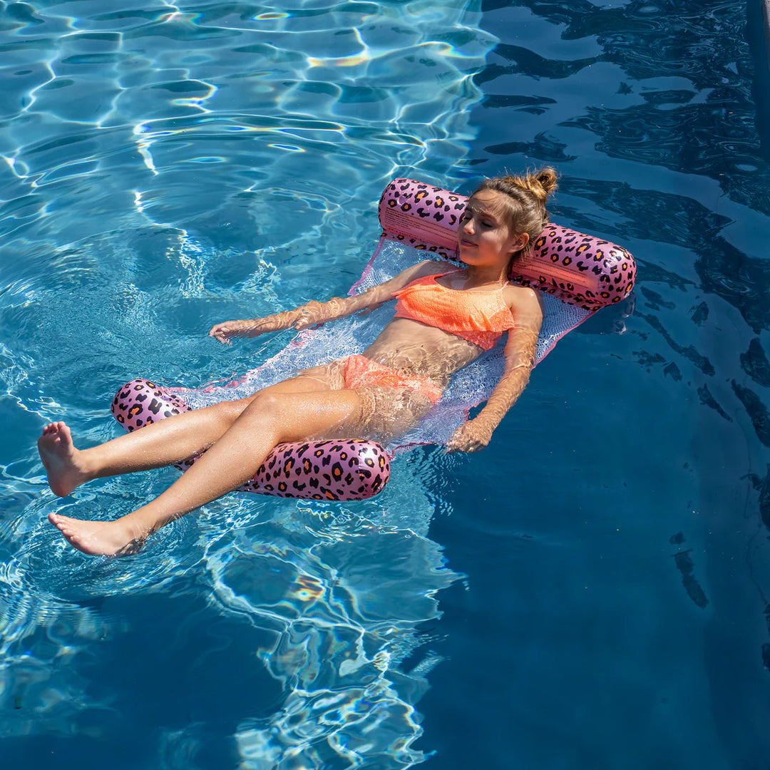 Swim Essentials Waterhangmat Panterprint Rosé goud - Swim Essentials