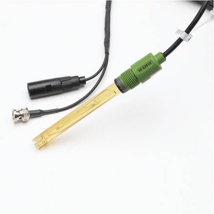 Versterkte pH-elektrode uit pei met vervangbare batterij met BNC-connectie en kabel - Versterkte