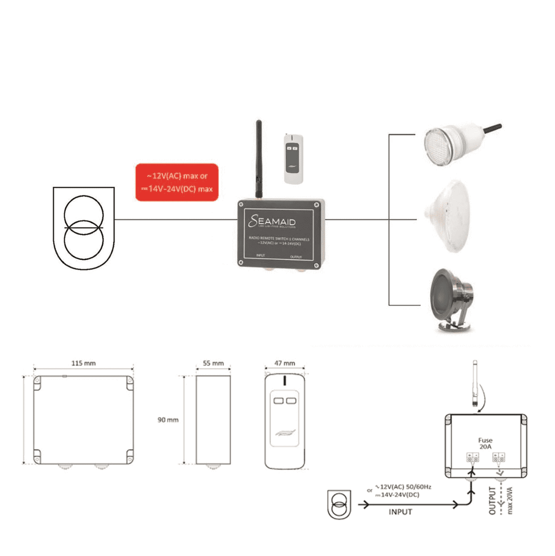 Seamaid 1 kanaal schakelkast | maximaal 6 lampen - Seamaid