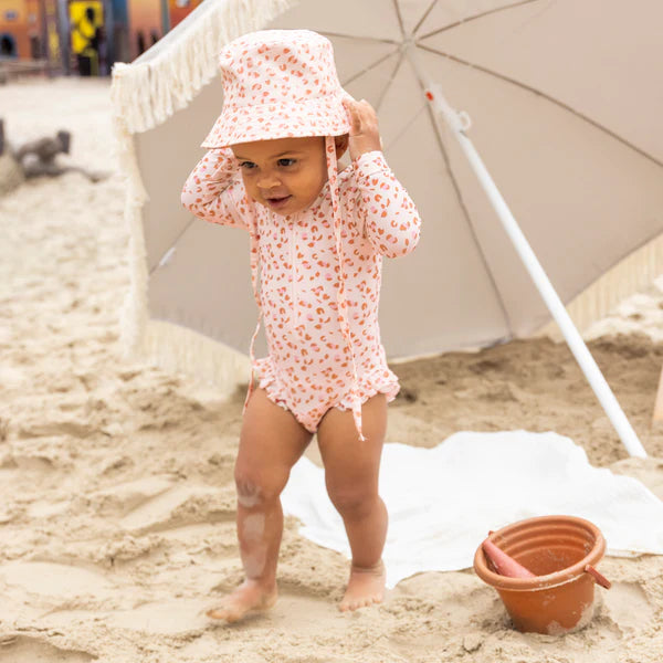Swim Essentials Badpak met lange mouwen Old Pink Panterprint - Swim Essentials
