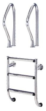 Zwembadtrap, RVS 316, 2-delig, 3 treden - Zwembadtrap