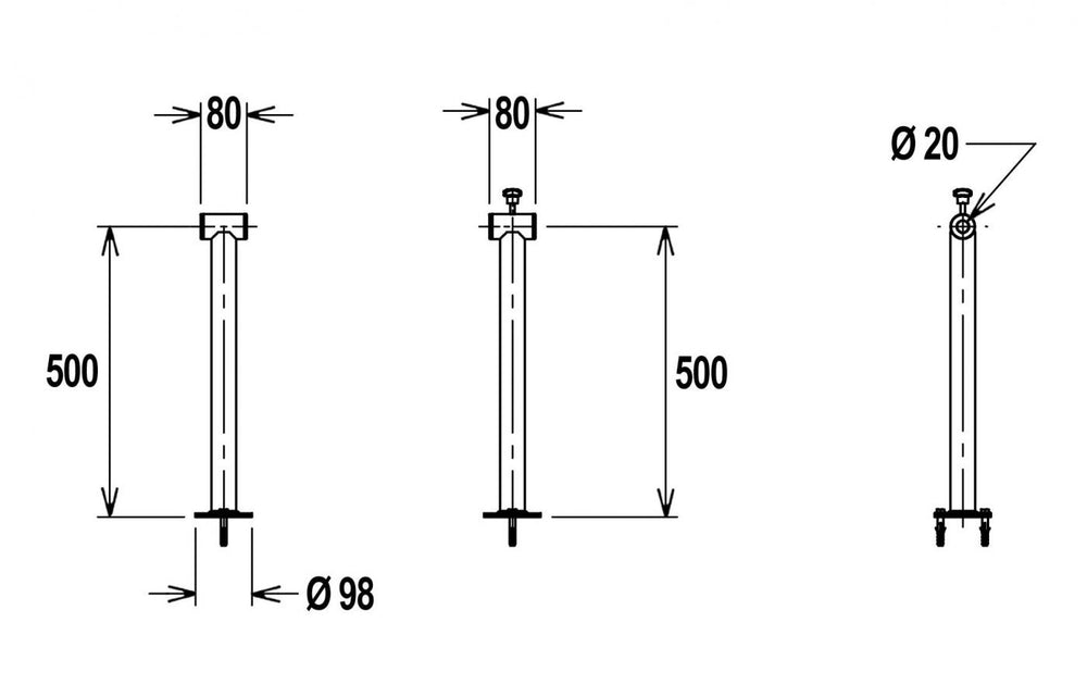 Flexinox telescopisch oprolsysteem 5,3 tot 6,9 mtr (enkelvoudige support) - Flexinox