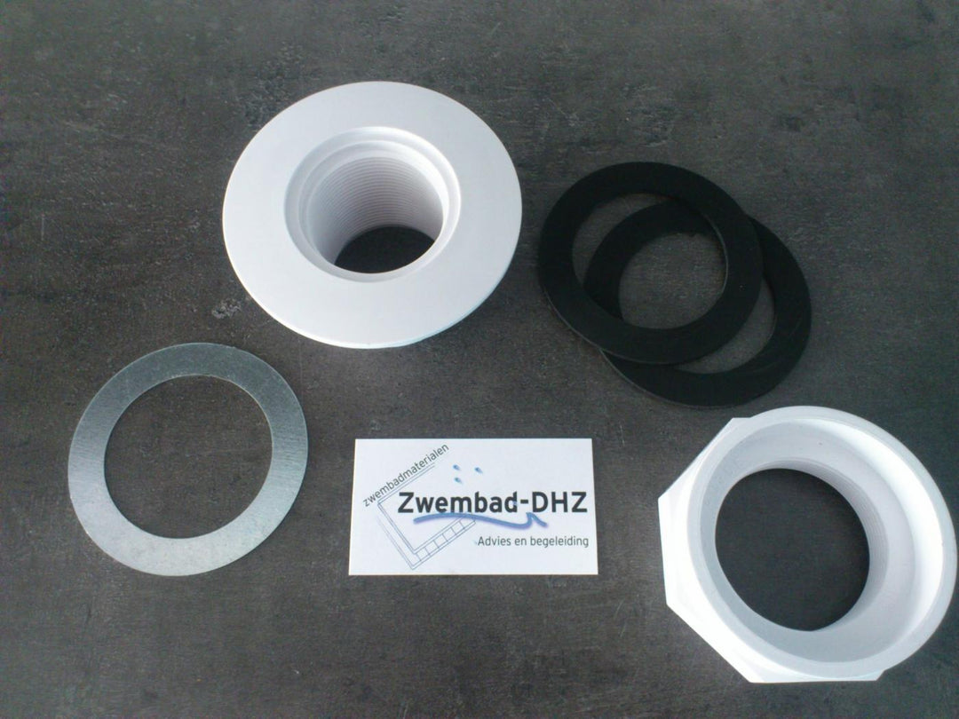 Hayward inlaatfitting met pakkingset en contramoer (polyester prefab baden) M x 1 1/2"f - Hayward