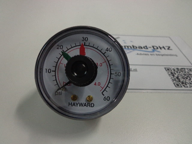 Hayward manometer (drukmeter) 0 4 bar aansluiting 1 4" draad - Hayward