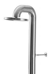 Tuindouche van Jee-O: geborsteld rvs, type "fatline" (warm en koud water) - Buiten douches