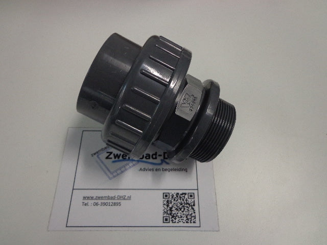 PVC koppeling lijm x draad met O-ring - Fittingen en beugels