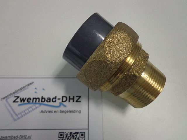 PVC messing koppeling lijm x 2" draad (voor warmtewisselaar aansluiting) - Warmtewisselaren