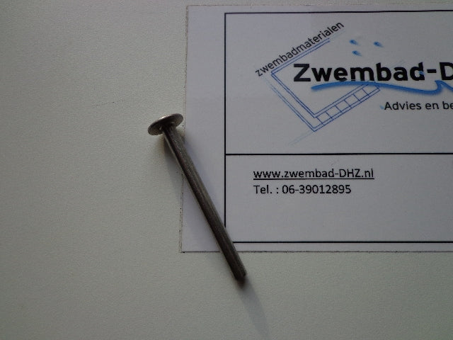 RVS rechte grondpen, lengte, diam - Rvs