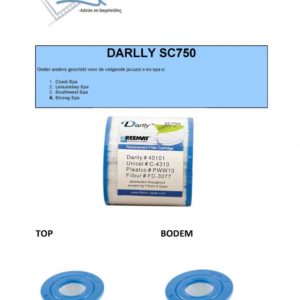 Darlly SC750: Filterdiameter 10 cm / lengte 10 cm / top 5 cm gat / bodem 5 cm gat (MET STAFFELKORTING!)-3164