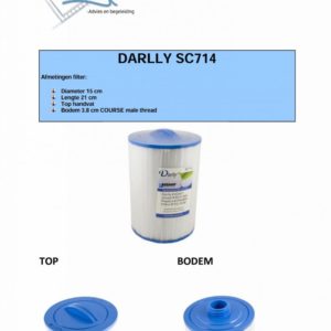 Darlly SC714: Filterdiameter 15 cm / lengte 21 cm / top handle / bodem 3,8 cm COARSE male thread (MET STAFFELKORTING!)-3303