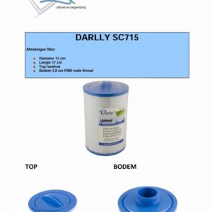 Darlly SC715: Filterdiameter 12 cm / lengte 17 cm / top handle / bodem 3,8 cm FINE male thread (MET STAFFELKORTING!)-3311