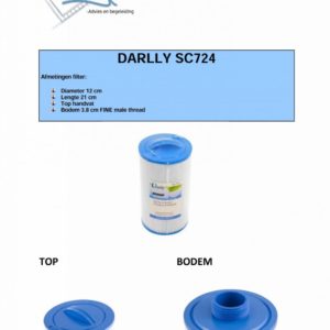Darlly SC724: Filterdiameter 12 cm / lengte 21 cm / top handle / 3.8 cm FINE male thread (MET STAFFELKORTING!)-3667